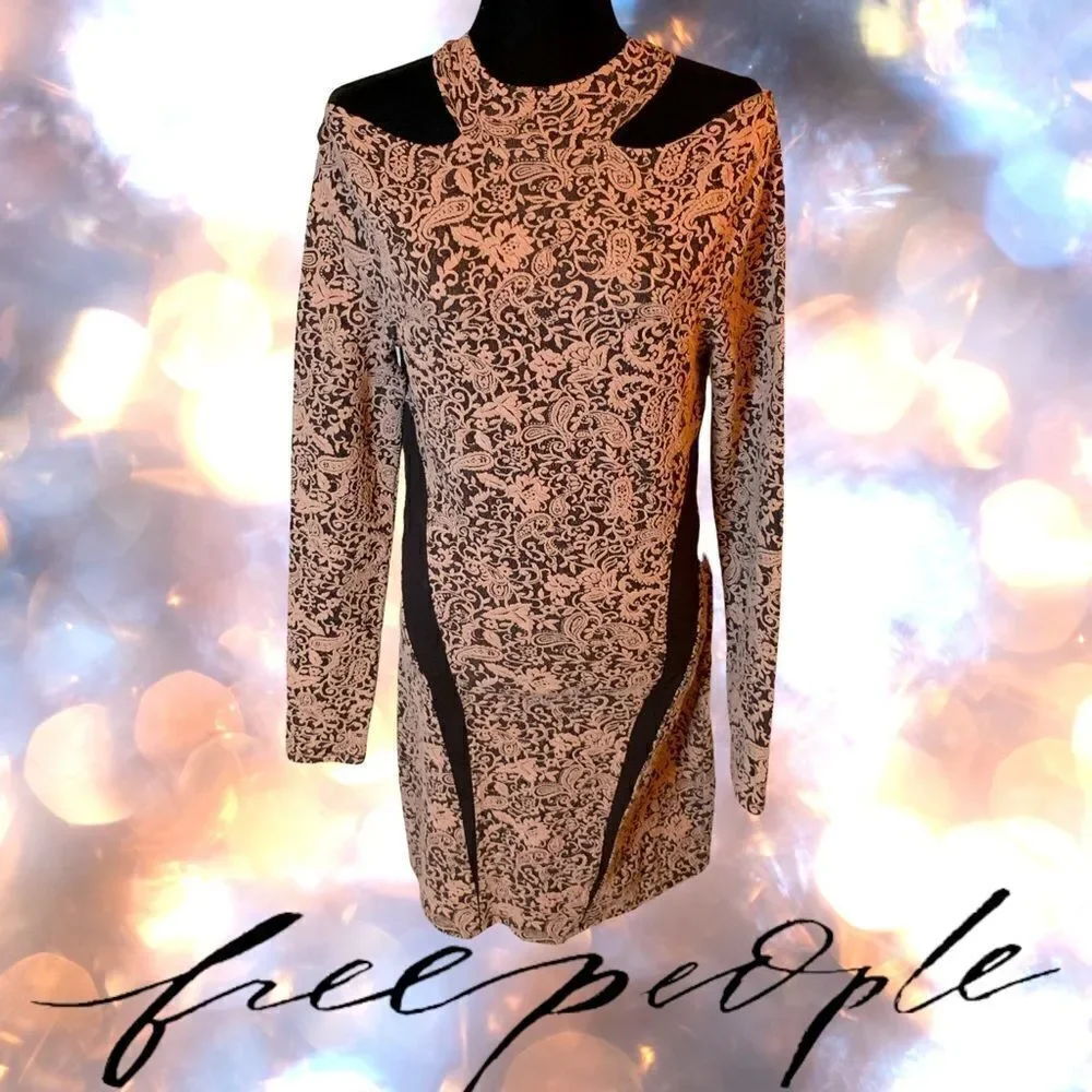 FREE PEOPLE Night Play Ginger Jacquard Dress
